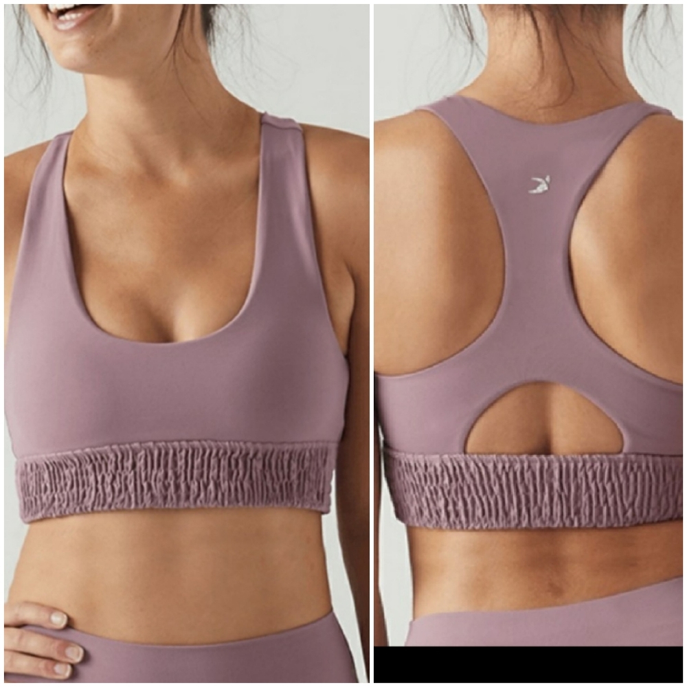 Cyclebar Glyder Apparel Women XS Blossom Sports Bra Purple Rouched Racerback
